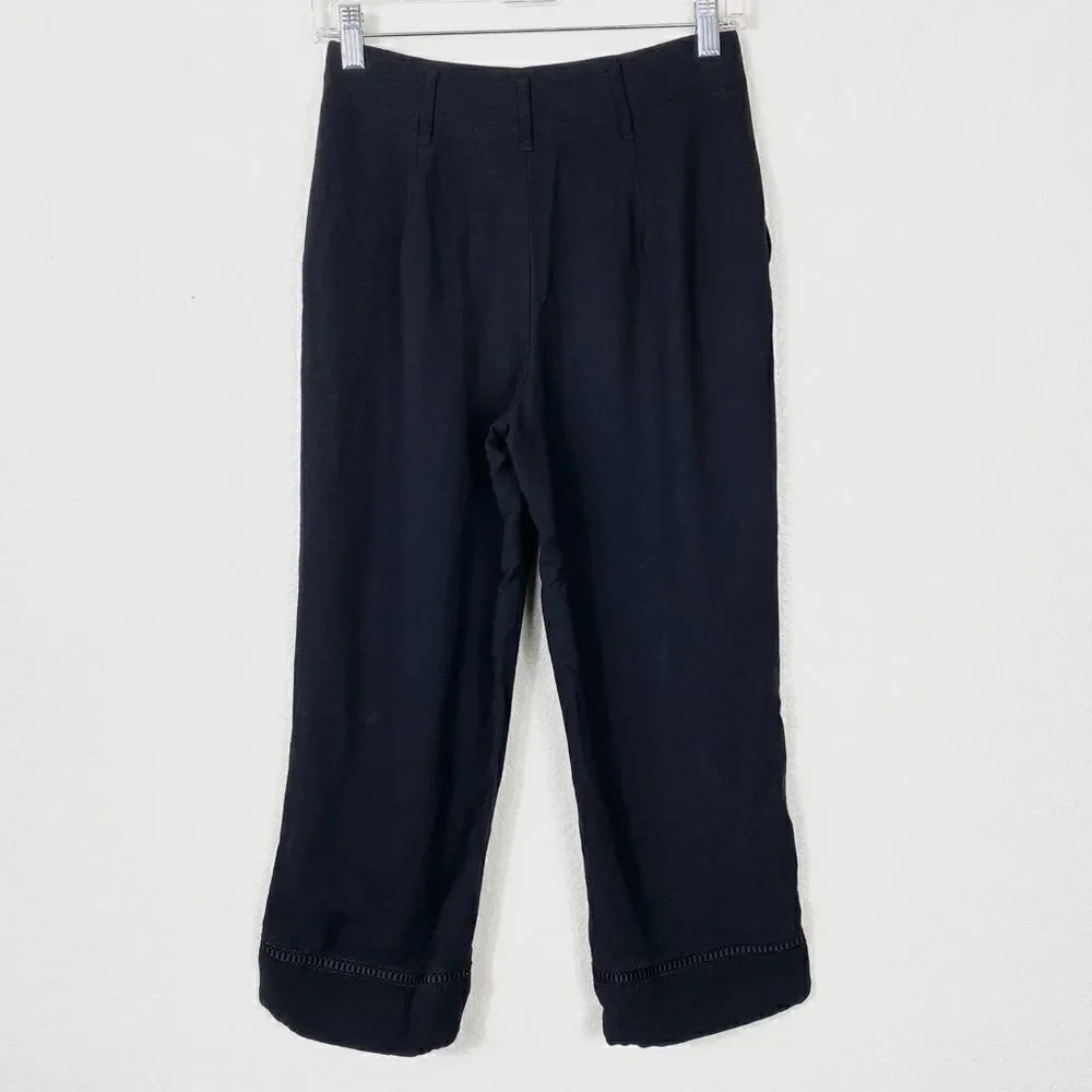 Club Monaco Black Cropped Trouser Pants